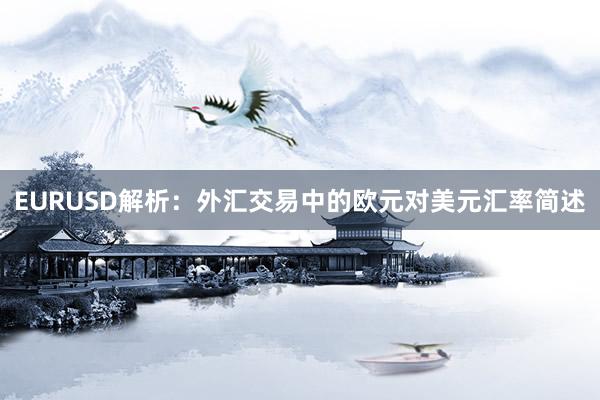 EURUSD解析：外汇交易中的欧元对美元汇率简述